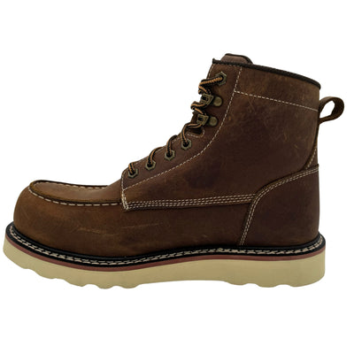 RANCHO: MEN'S 6" MOC TOE: CRAZY HORSE-WHISKEY BROWN: [SOFT TOE]- 9255CR