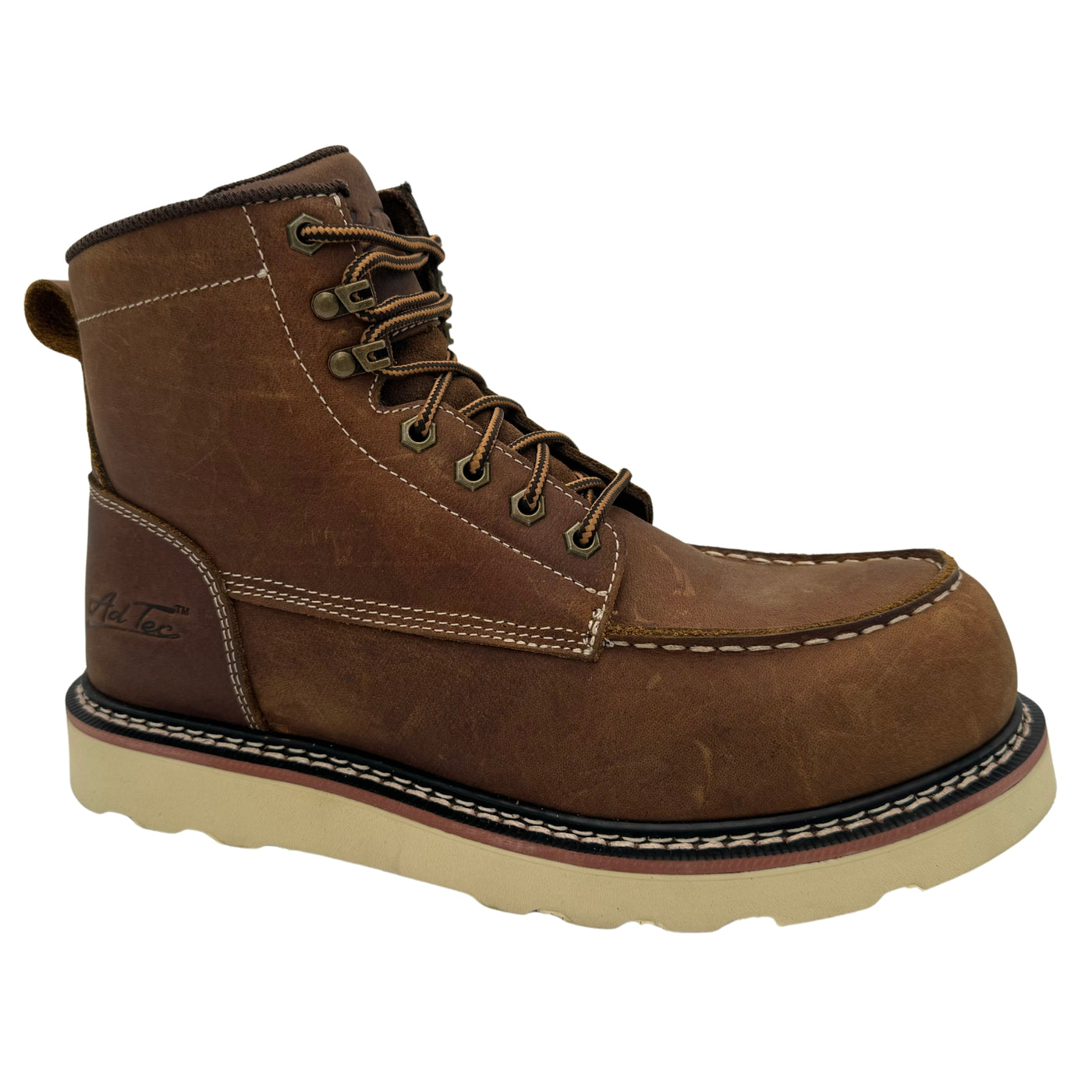 RANCHO: MEN'S 6" MOC TOE: CRAZY HORSE-WHISKEY BROWN-[COMPOSITE SAFETY TOE]- 9256CR