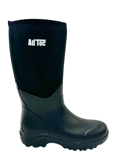 Rubber Boots: Men's 14" Neoprene/Rubber Boot- Black [Soft Toe] 9913SF